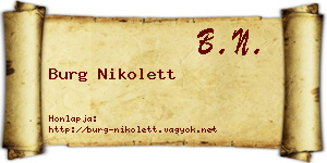 Burg Nikolett névjegykártya